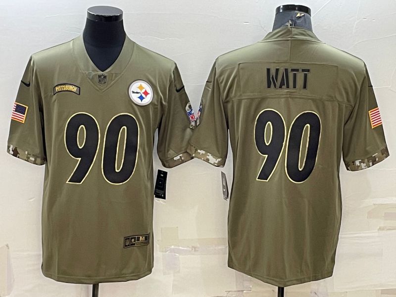 Men Pittsburgh Steelers #90 Watt Green 2022 Vapor Untouchable Limited Nike NFL Jersey